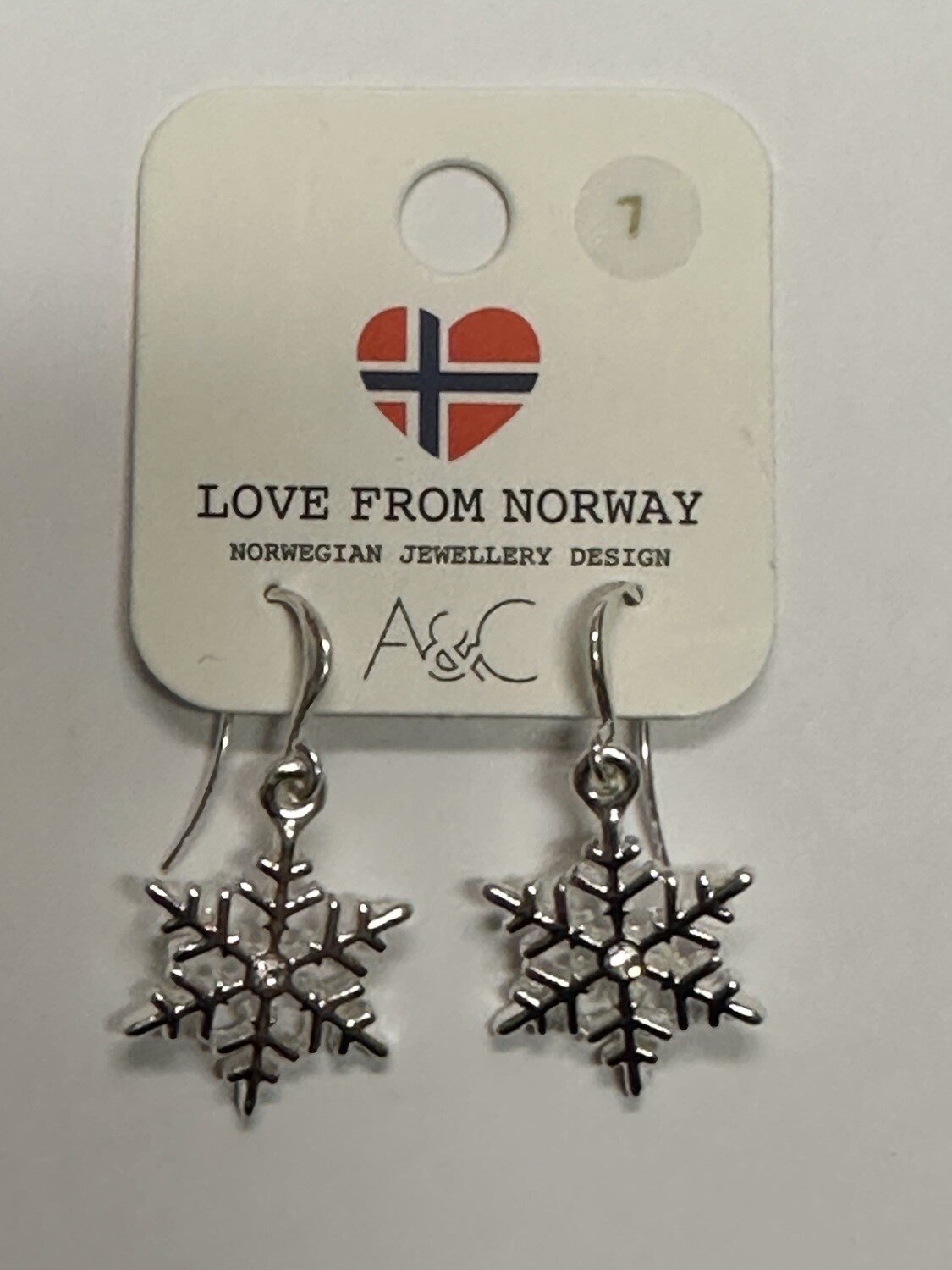 A&amp;C Earrings Snowflake Hang Silver