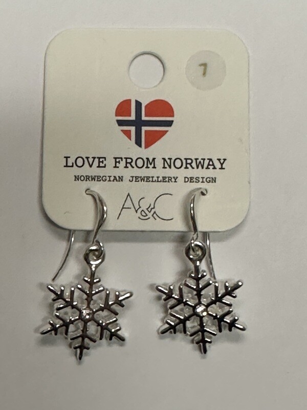 A&amp;C Earrings Snowflake Hang Silver