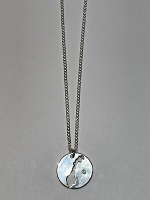 Necklace Norway Map Silver