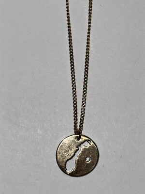 Necklace Norway Map Gold
