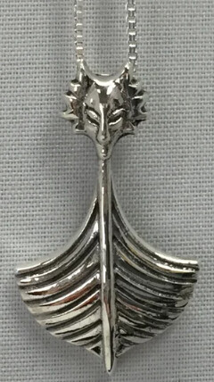 Silver Viking Ship On Chain