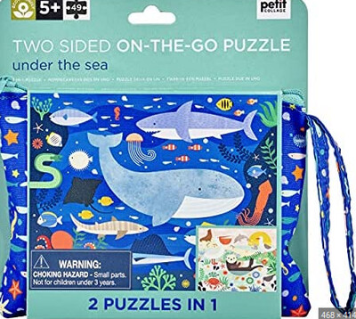 Petit Collage Two Sided On The Go Puzzle Under The Sea