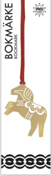Metal Bookmark Dala Horse Gold