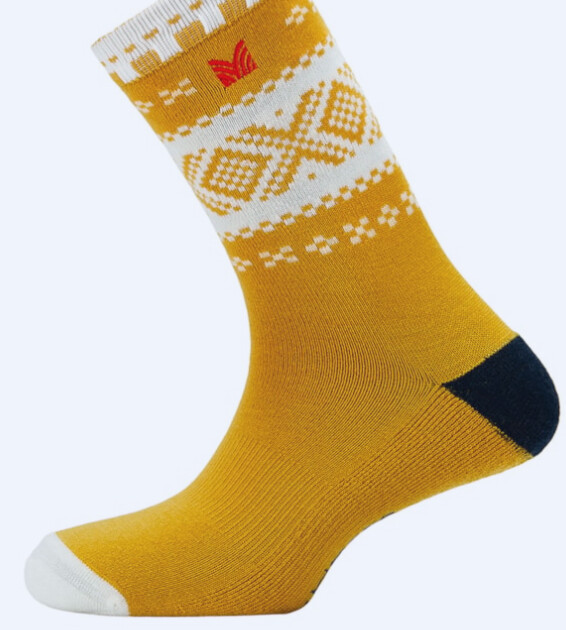 Dale Of Norway Cortina Socks Crew Cut Mustard Off White Dark Ch