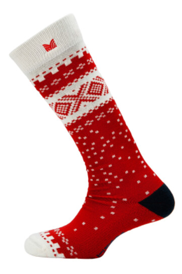 Dale Of Norway Cortina Socks Knee High Raspberry Offwhite Navy S/M