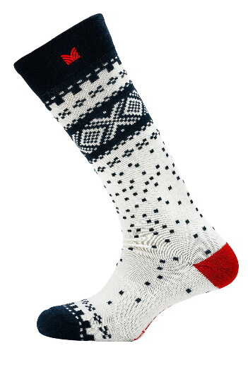 Dale Of Norway Cortina Knee High Socks Off White Navy Ras S/M