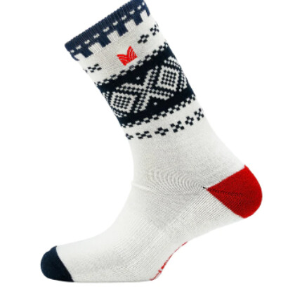 Dale Of Norway Cortina Crew Cut Socks Off White Navy Rasp