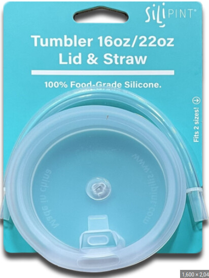 Sili Pint Tumbler Lid\straw 16-20oz Frosted White