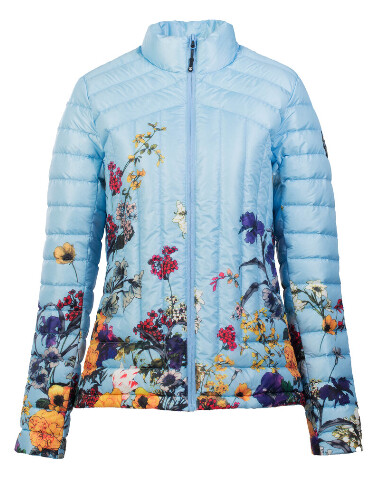 Rock Floral Down Jacket Lt Blue 2XL