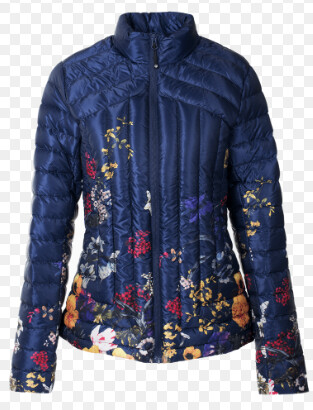 Rock Floral Down Jacket Navy XL