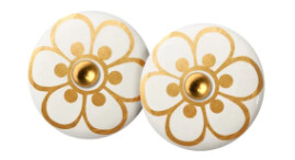 Scherning Flora Stud White/Gold