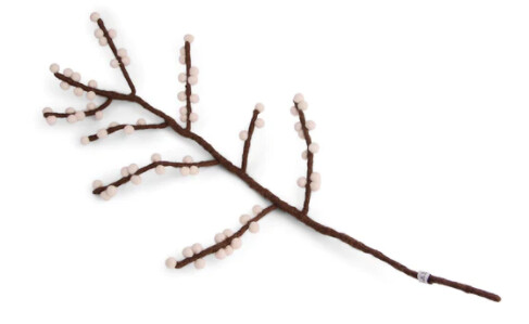 Felt Branch With White Berries