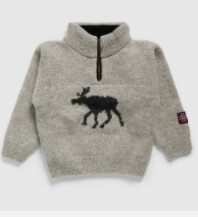 Norwool Quartter Zip Wool Light Greay Sweater/Size 8