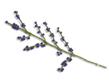 Felt Branch With Blueberries