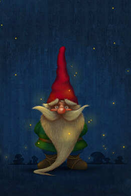 Garden Flag-Midnight Gnome