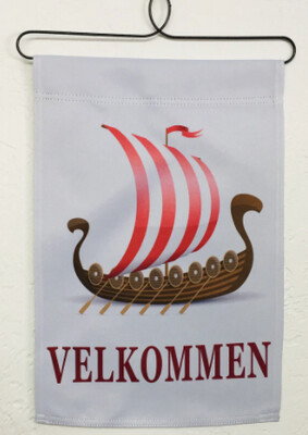 Garden Flag Velkonmmen Viking Ship