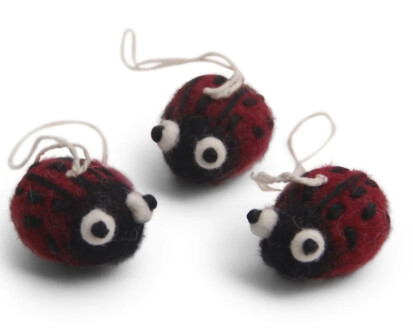 Felt Ladybug Ornament Set Of 3