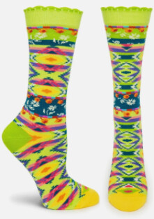 Ozone Sock Ladies Kilim Green