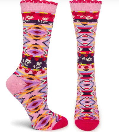 Ozone Sock Ladies Kilim Pink