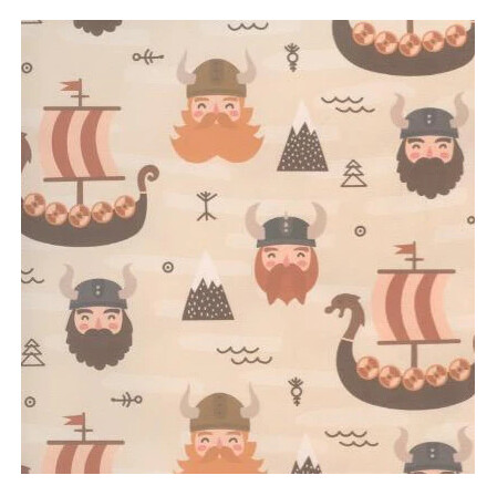 Gift Wrap - Viking Heads, ships,mountains