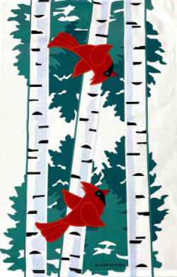 Cindy Lindgren Cardinal Birch Tea Towel