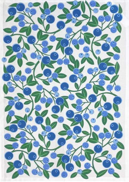 Cindy Lindgren Blueberries Tea Towel