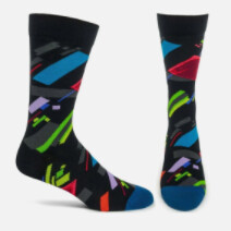 Ozone Sock Mens Building Blocks Black