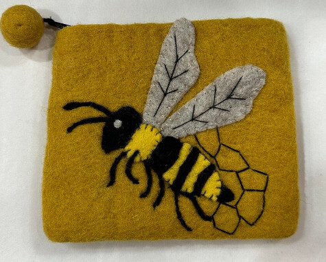Purse Felt Bee
