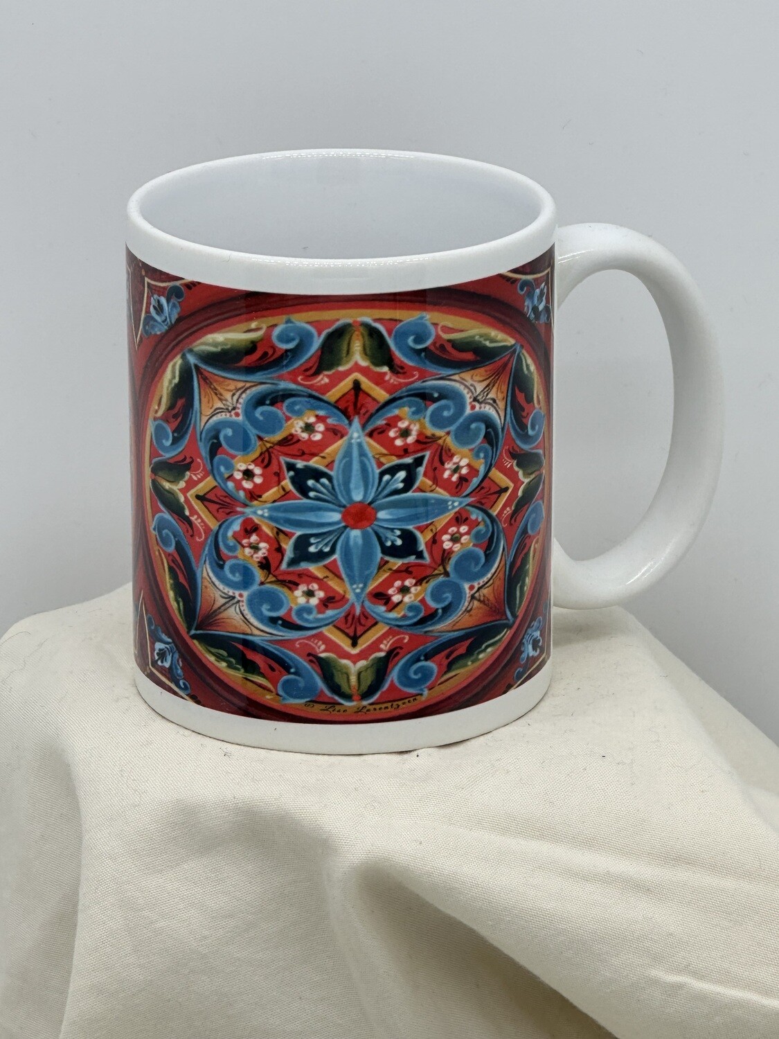Coffee Mug Lorentzen Red Rosemaling