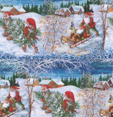 Gift Wrap-Tomte Sled