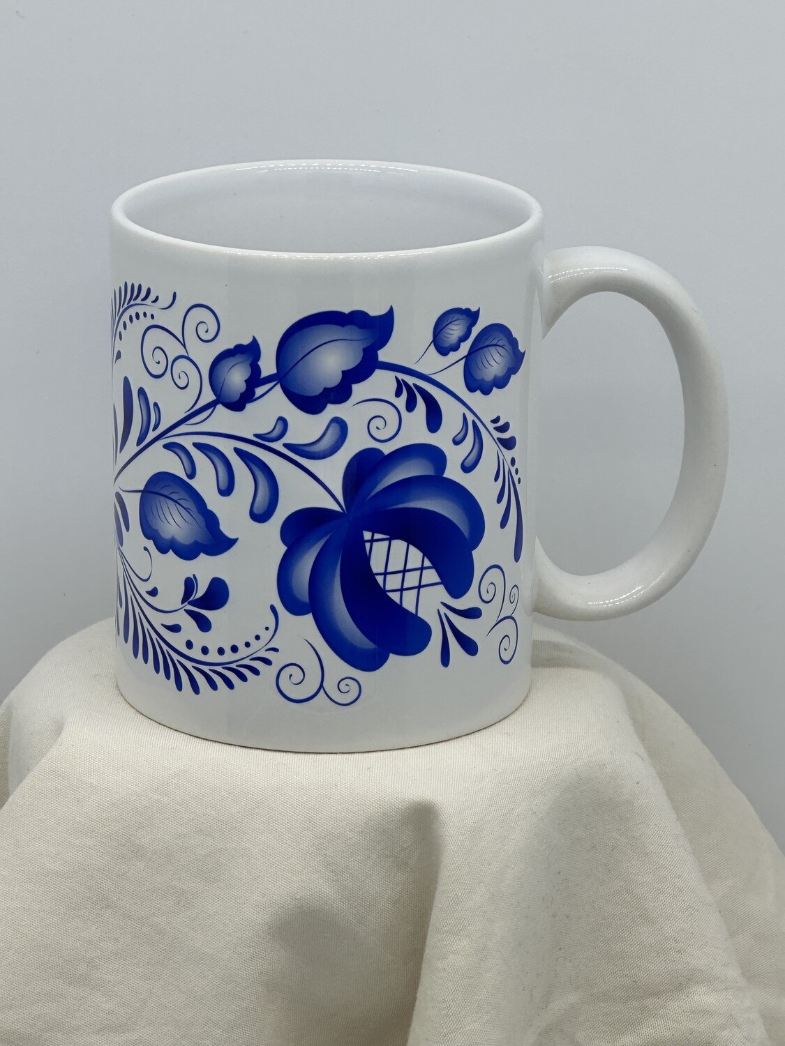 Coffee Mug Blue Folk Art
