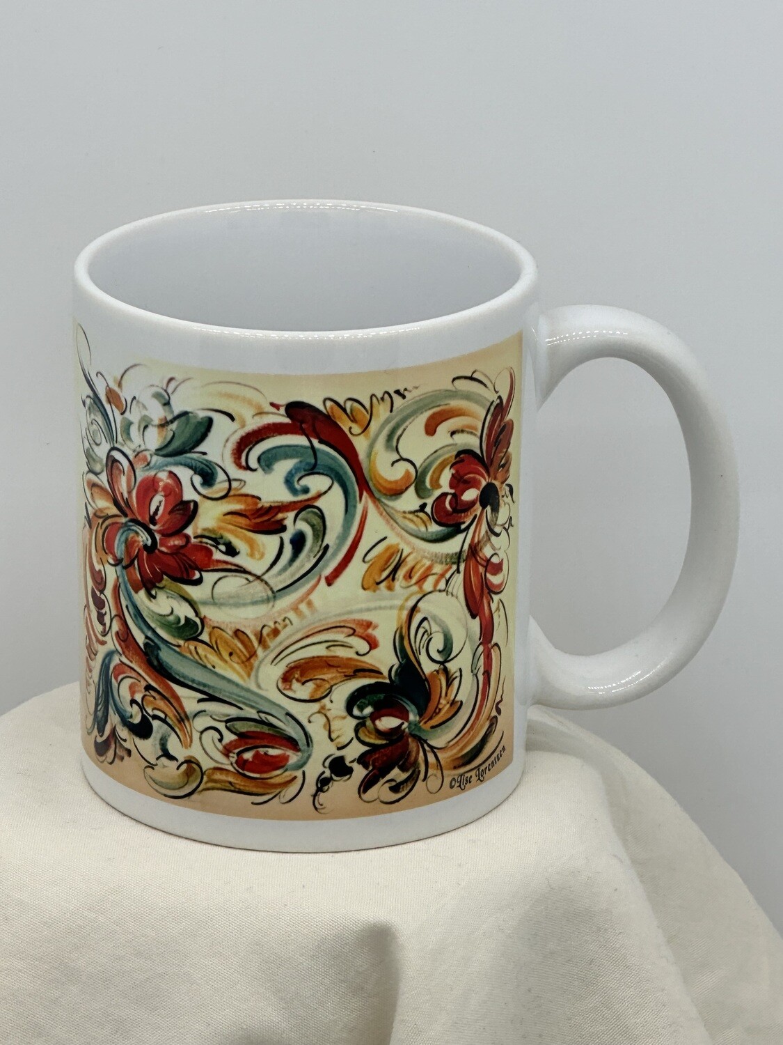 Coffee Mug Rosemaling Peach