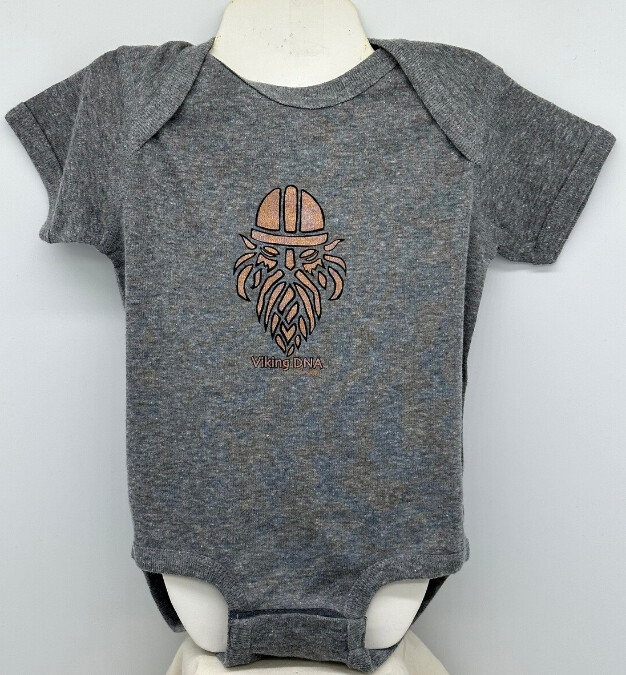 Onesie Heather Gray Viking DNA 6 mo.