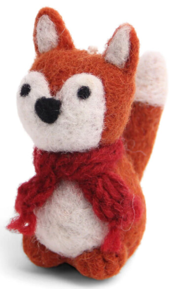 Felt Ornament Fox W/ Scarf