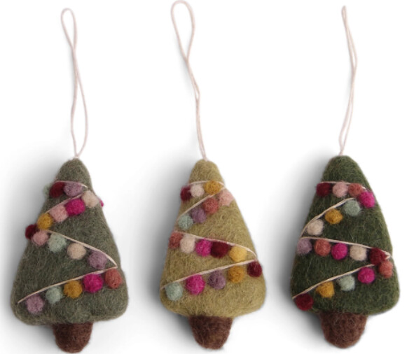 Felt Mini Christmas Tree Set Of 3