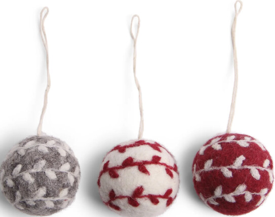 Felt Ball Ornament Set Of 3