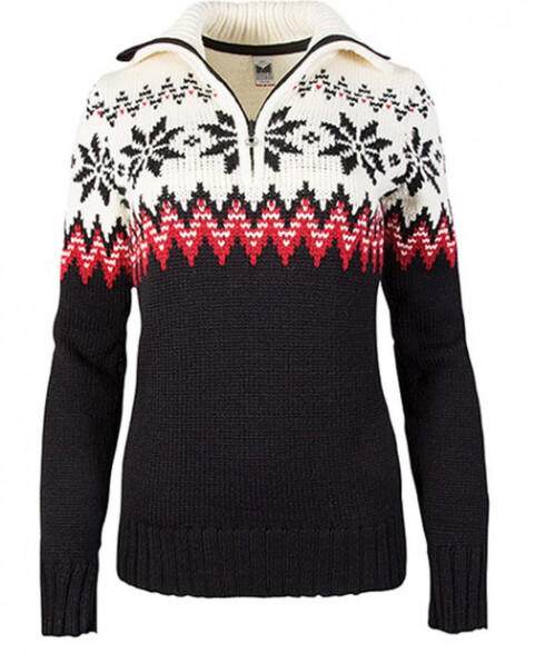 Myking Fem Sweater L Black/Raspberry/Off White