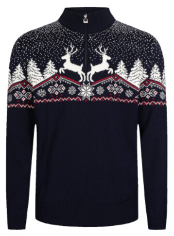 Dale Christmas Masc Sweater 3XL Navy/Off White/Red