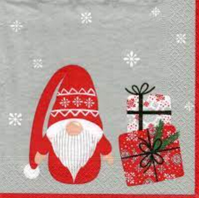 Napkins Lunch Tomte w/gifts