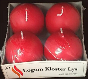 Logum-Red Ball  4 Pack Candles