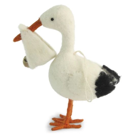 Felt Stork Ornament