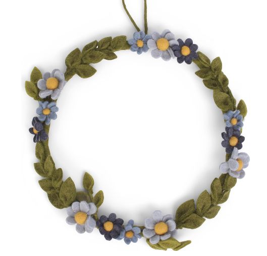 Felt Anemone Wreath Blue