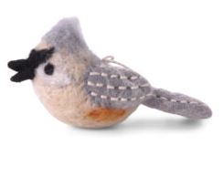 Felt Bird Tufted Titmouse Ornament