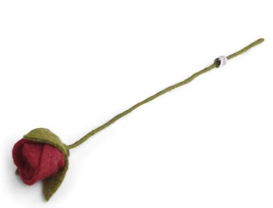 Felt Rose Dark Red