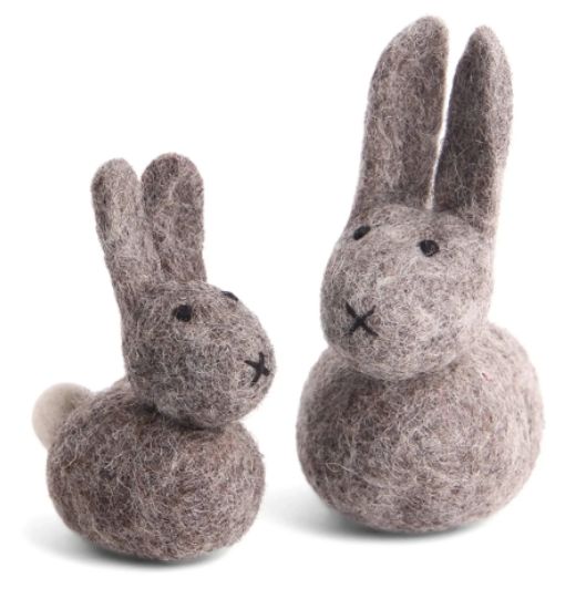 Felt Bunny Set Grey