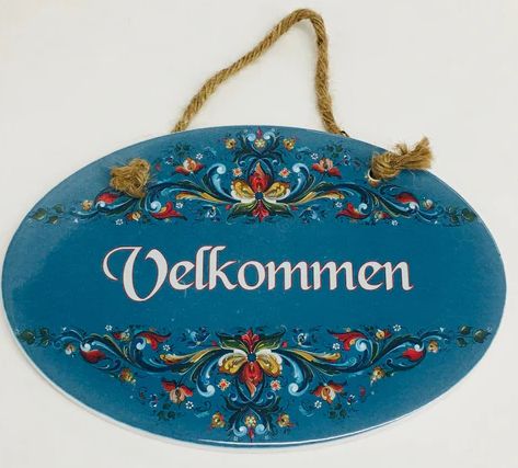 Ceramic Oval Sign-LLVelkommen Blue