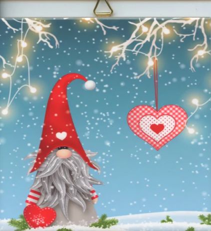 Ceramic Tile-Gnome Light &amp; Hearts