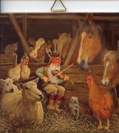 Ceramic Tiles-J.Bergelind Tomte Barn Animals