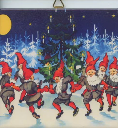 Ceramic Tile Tomtar Dancing Around Tree