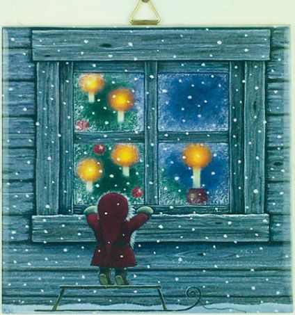 Ceramic Tile-Tomte Peeking Window